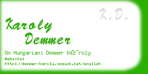 karoly demmer business card